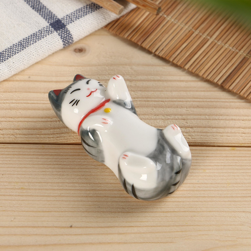 Cute Animal Ceramic Chopsticks Spoon Fork Holder Kitchen Chopstick Rest Stand 