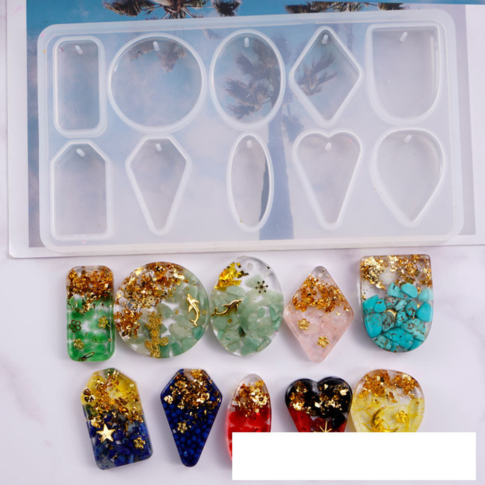 Epoxy Making Jewelry Resin DIY Geometric Mold Shape Pendant Silicone Craft Molds