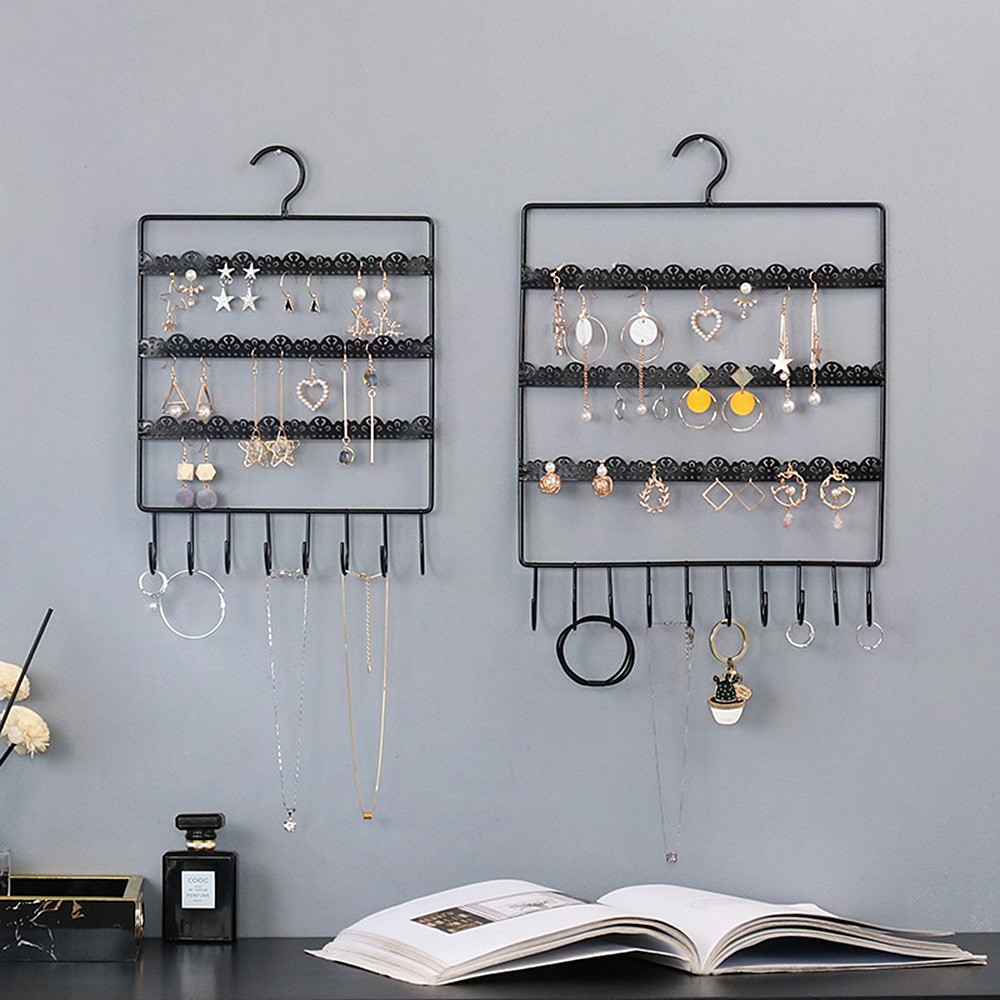 Wall Jewelry Earring Organizer Hanging Holder Necklace Display Stand Rack Holder 
