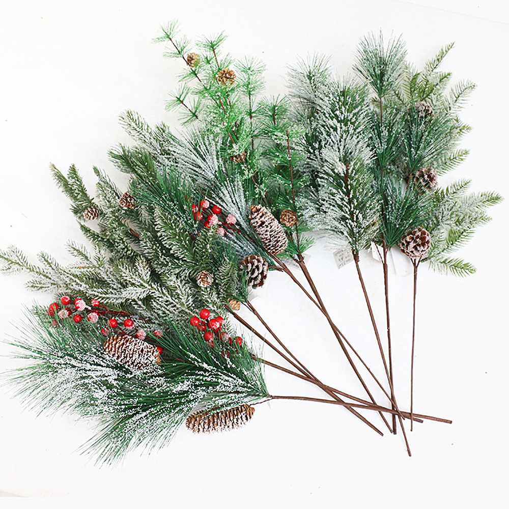 Artificial Flower Tree Pine 10Pcs Christmas Xmas Branches Fake Plants Home Decor