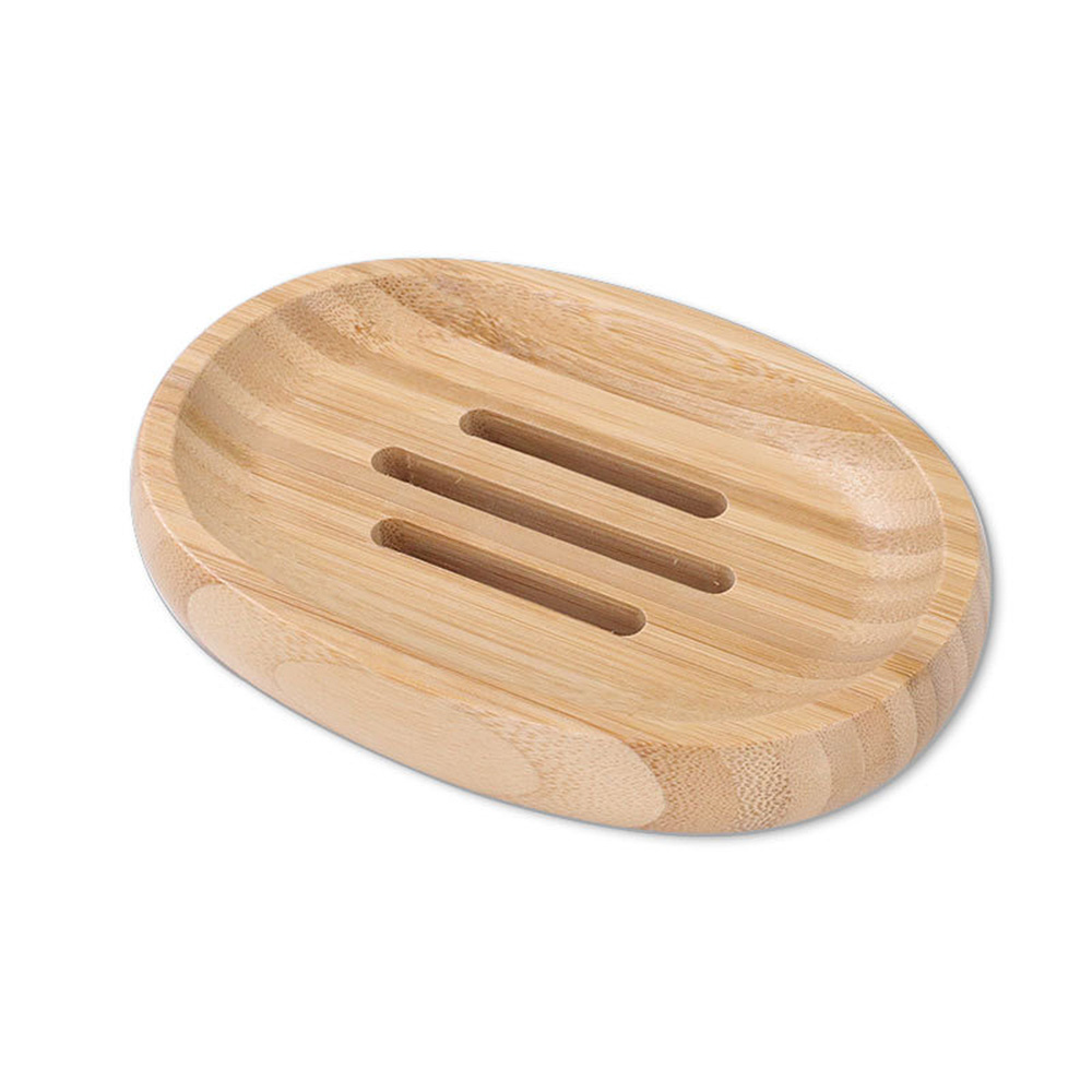 Natural Handmade Wood Soap Dish Storage Tray Holder Bathroom Shower Plate OO 