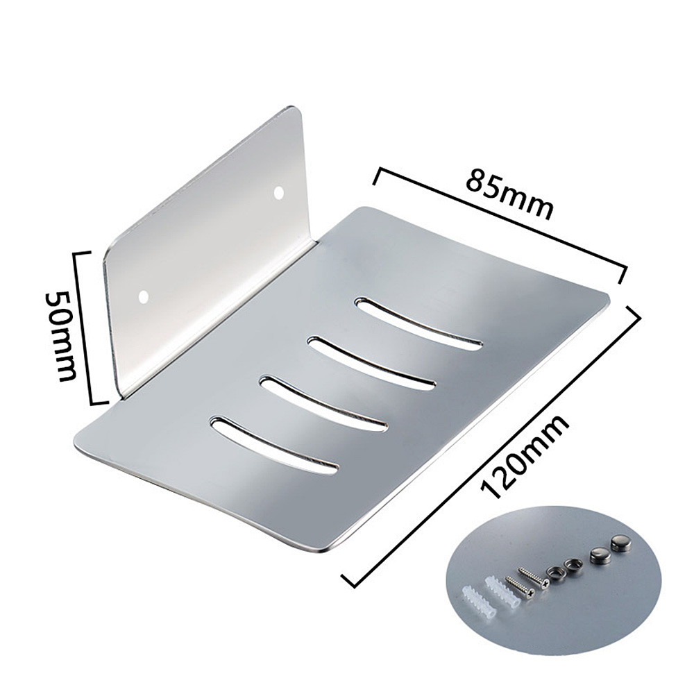 Wall Mounted Stainless Steel Soap Box Dish Storage Plate Tray Holder Bathroom 