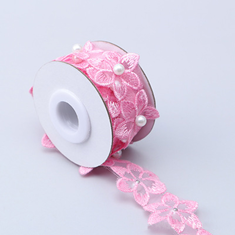 1Yard Beaded Flower Lace Trim Ribbon Embroidery Edge Sewing Wedding Decor DIY - Picture 22 of 27