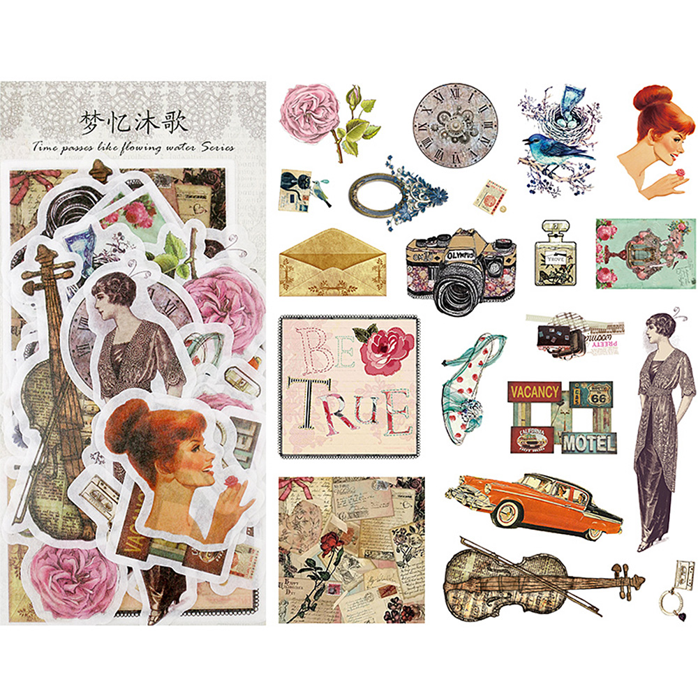 60Pcs Washi Paper Stickers Set DIY Scrapbooking Photo Album Diary Craft  Decor