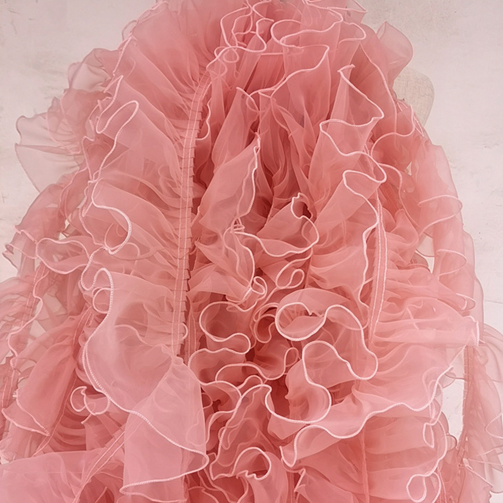 1Yard Lace Trim Organza Pleated Ribbon Edge Wedding Dress Clothing Sewing DIY - Picture 18 of 18