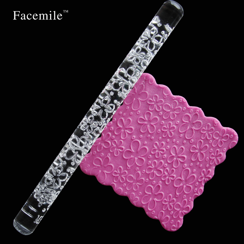 Acrylic Rolling Pin Stick Fondant Polymer Clay Diy Embossing Roller Craft Tool Ebay 