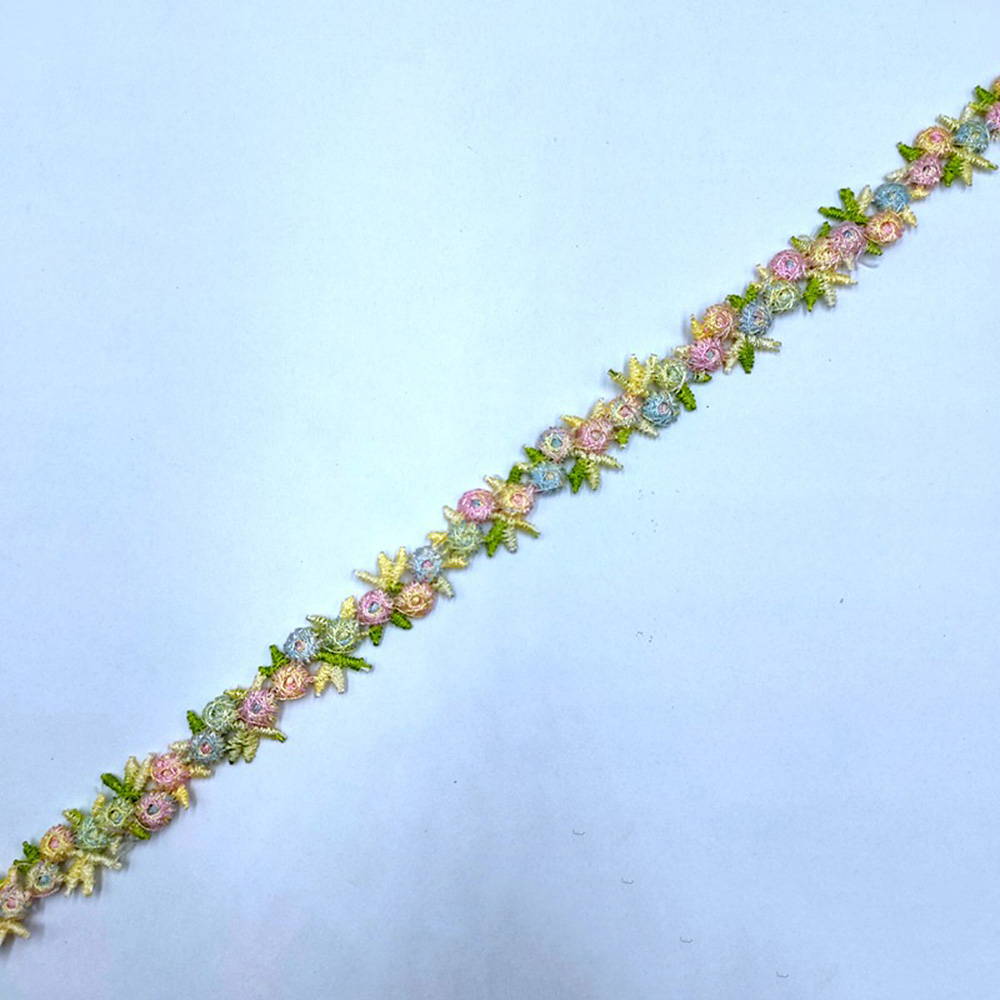 2 yardas de tela de encaje bordada con flores hágalo usted mismo costura hecha a mano artesanal - Imagen 15 de 19