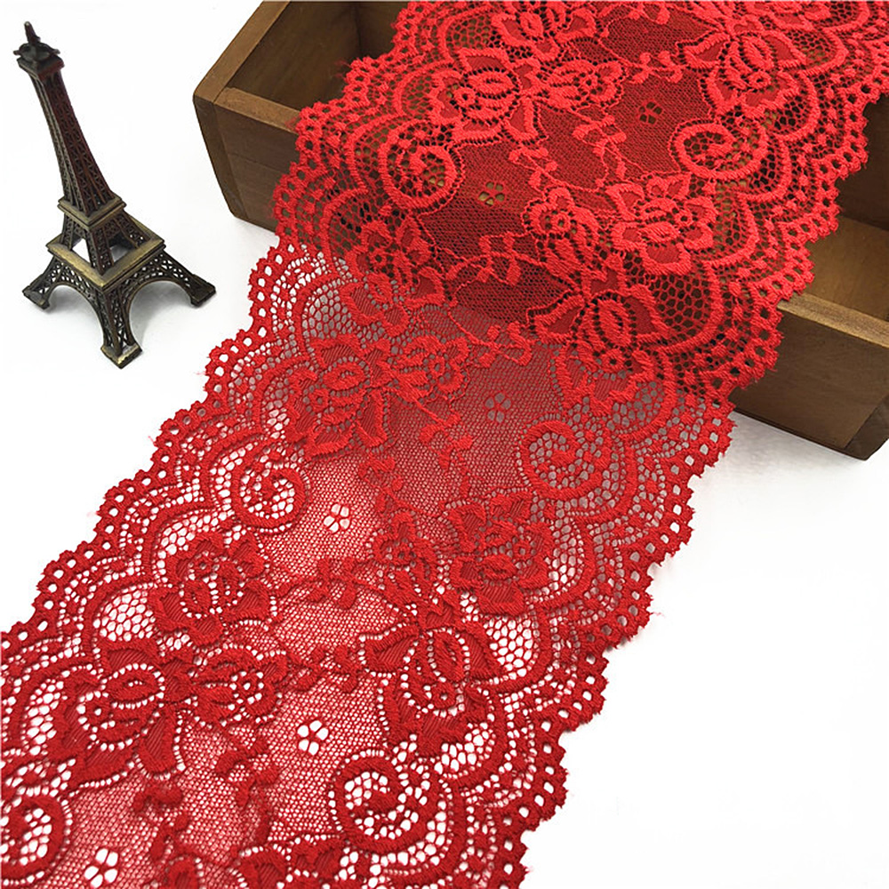 1Yard Elastic Bands Lace Trim Ribbon Underwear Clothing Dress Sewing 15CM Width - Picture 13 of 32