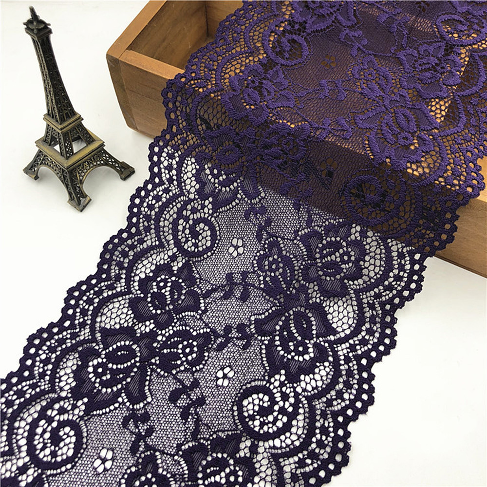 1Yard Elastic Bands Lace Trim Ribbon Underwear Clothing Dress Sewing 15CM Width - Picture 14 of 32