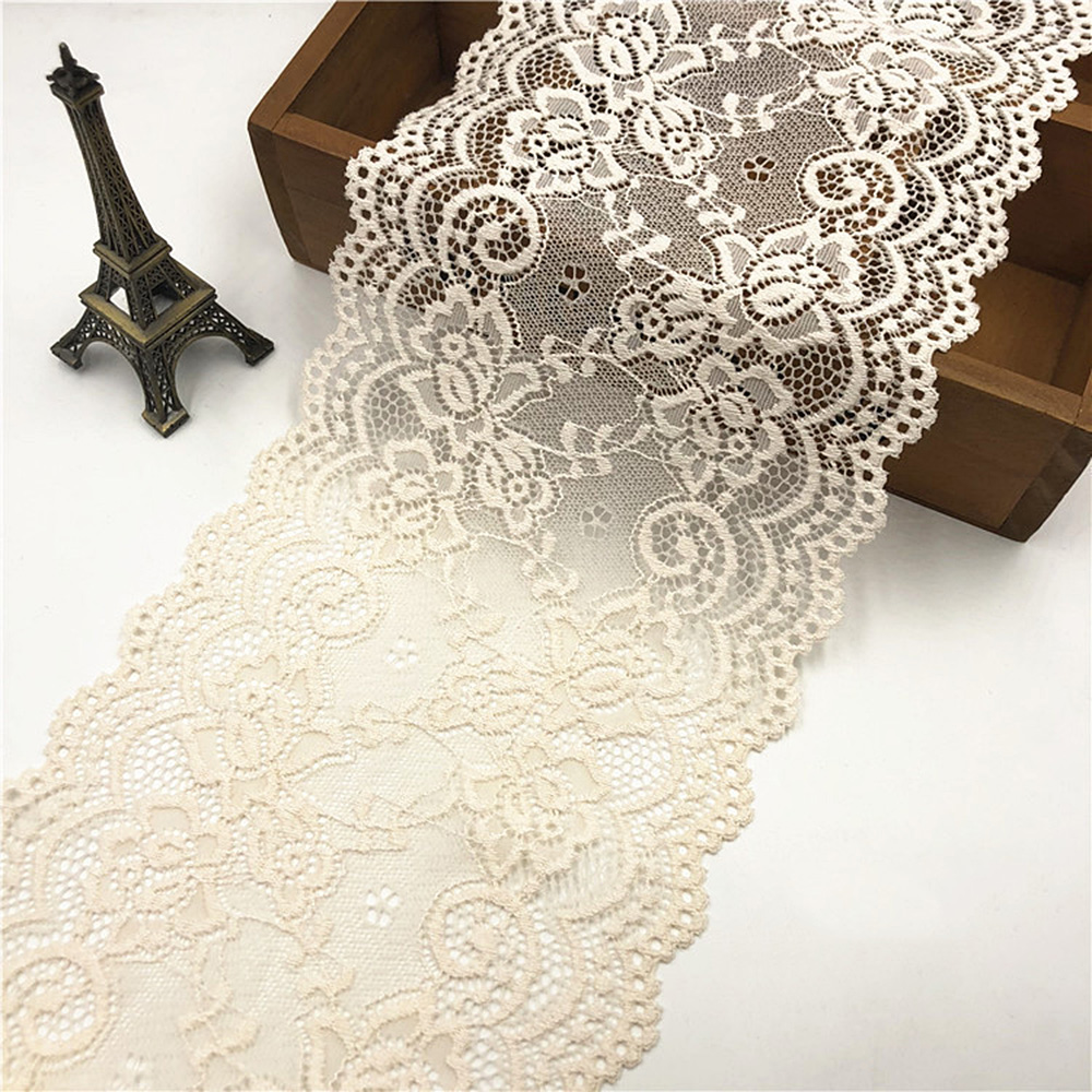 1Yard Elastic Bands Lace Trim Ribbon Underwear Clothing Dress Sewing 15CM Width - Picture 15 of 32