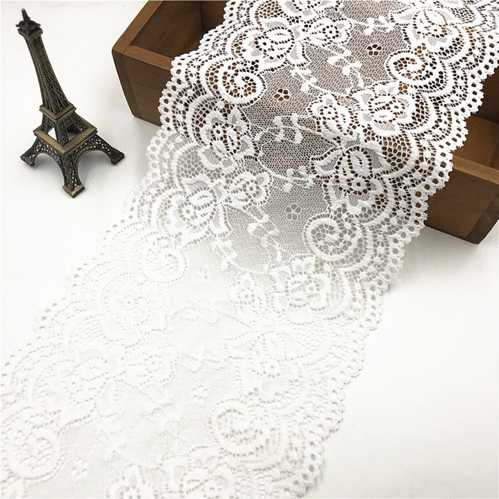 1Yard Elastic Bands Lace Trim Ribbon Underwear Clothing Dress Sewing 15CM Width - Picture 16 of 32