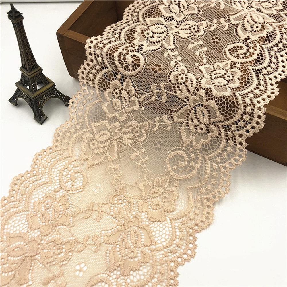 1Yard Elastic Bands Lace Trim Ribbon Underwear Clothing Dress Sewing 15CM Width - Picture 22 of 32