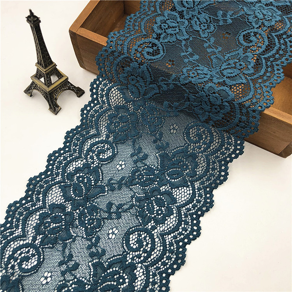 1Yard Elastic Bands Lace Trim Ribbon Underwear Clothing Dress Sewing 15CM Width - Picture 29 of 32