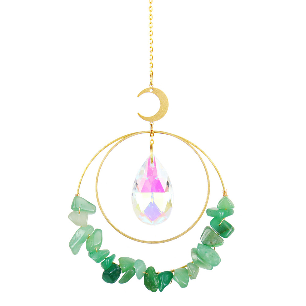 Quartz Crystal Sun Catcher Moon Suncatcher Pendant Rainbow Maker Hanging Decor - Picture 10 of 11