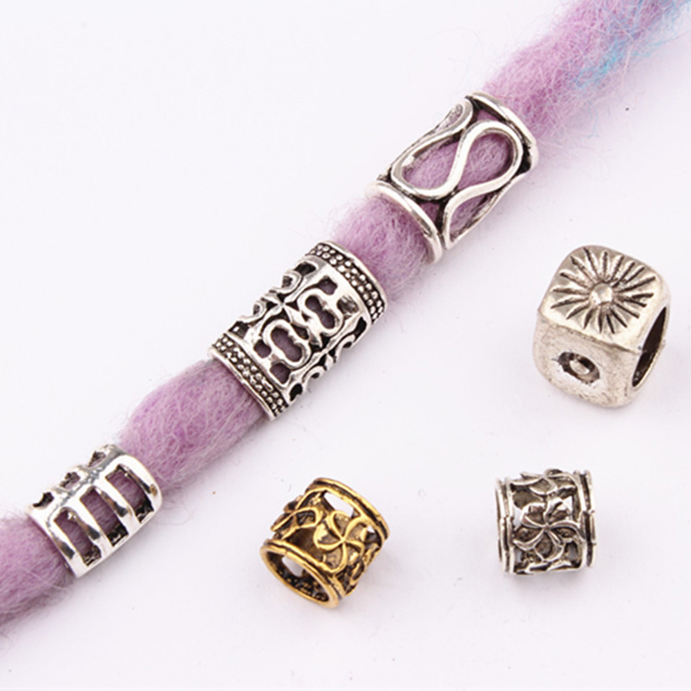 Anillos de aleación trenza para el cabello puños colgantes rastas cuentas accesorios - Imagen 13 de 19
