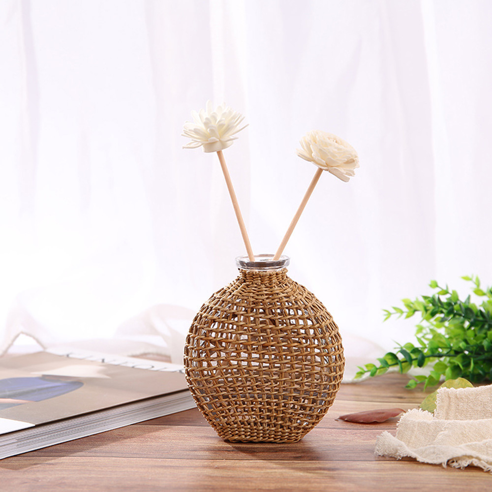Creative Woven Glass Flower Vase Hydroponic Plants Planter Terrarium Decor 