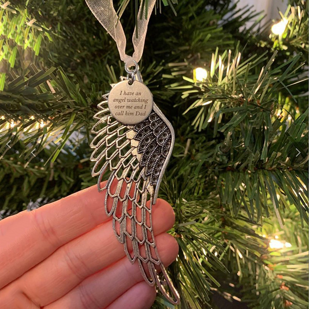 IN LOVING MEMORY GIFT CHRISTMAS Tree Decoration Angel Wings MUM, DAD, NAN, NANA