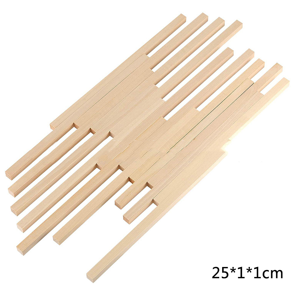 10 PCS Basswood Stick Wooden Block Rod DIY Wood Toys Woodwork Crafting Pieces