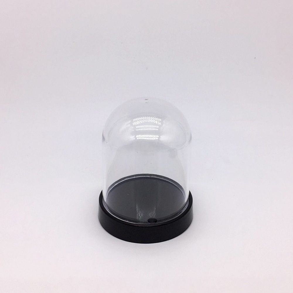 2Pcs Clear Cover Plastic Display Dome Miniature Dust Micro Landscape Holder Acc 