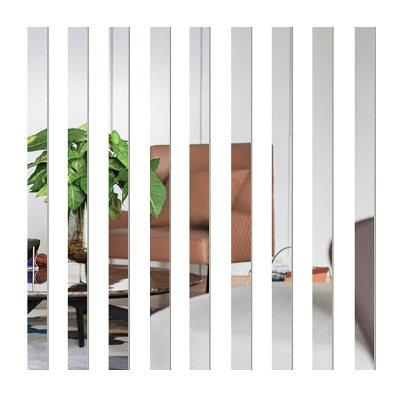 5Pcs Strip Mirror Acrylic Self-adhesive Tile Art Wall Stickers Decals Home Decor - Picture 19 of 29