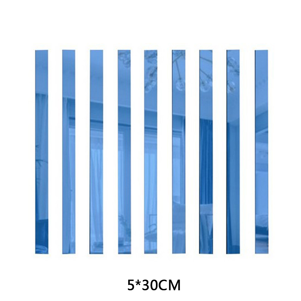 5Pcs Strip Mirror Acrylic Self-adhesive Tile Art Wall Stickers Decals Home Decor - Picture 23 of 29
