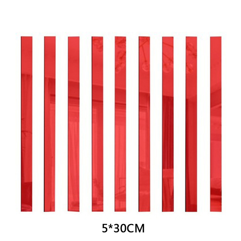 5Pcs Strip Mirror Acrylic Self-adhesive Tile Art Wall Stickers Decals Home Decor - Picture 25 of 29