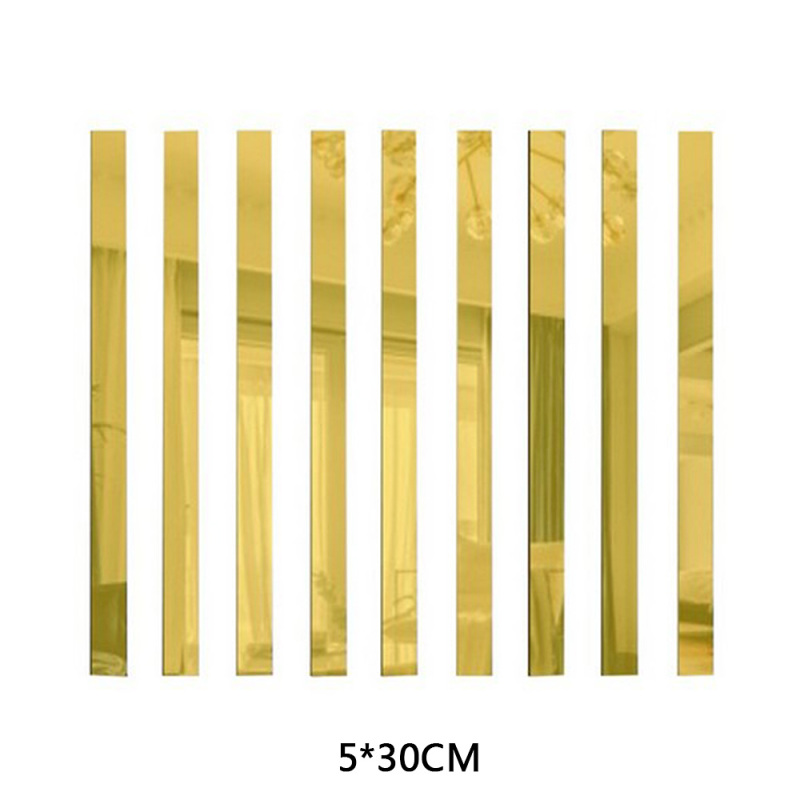 5Pcs Strip Mirror Acrylic Self-adhesive Tile Art Wall Stickers Decals Home Decor - Picture 27 of 29
