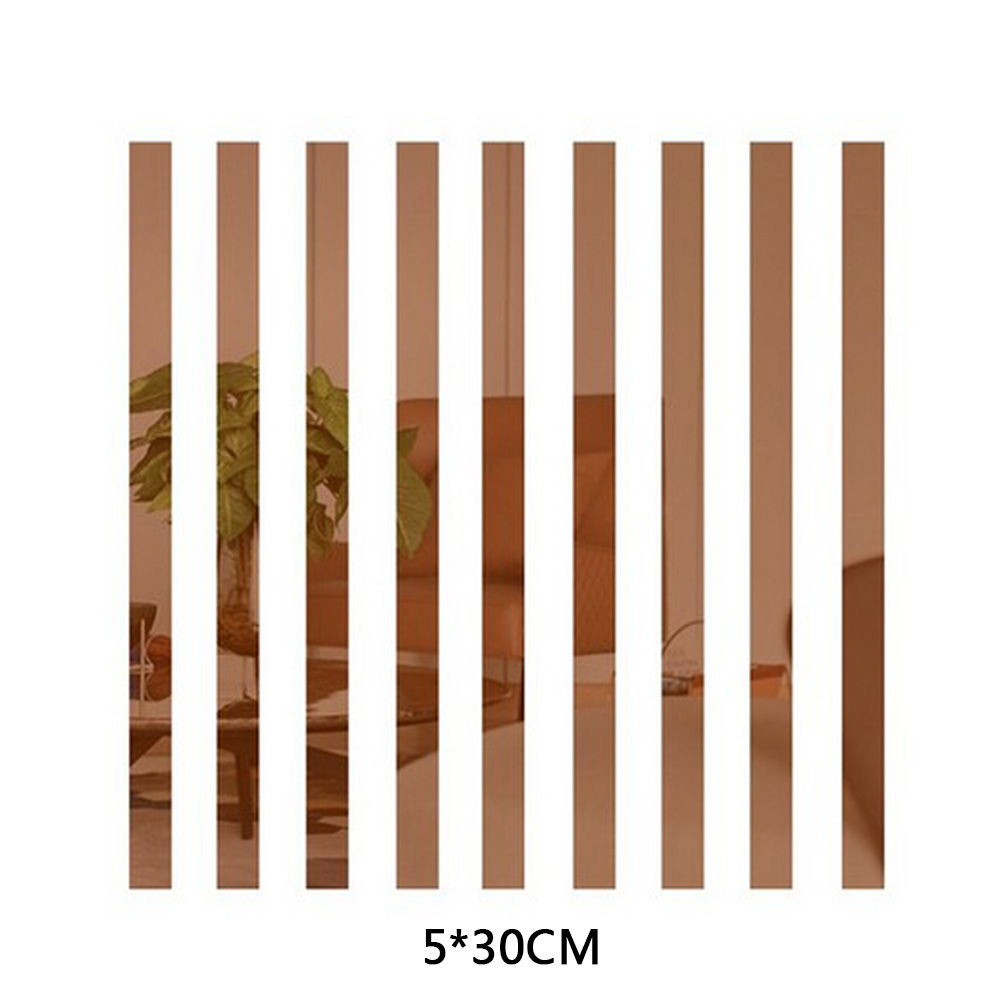 5Pcs Strip Mirror Acrylic Self-adhesive Tile Art Wall Stickers Decals Home Decor - Picture 29 of 29