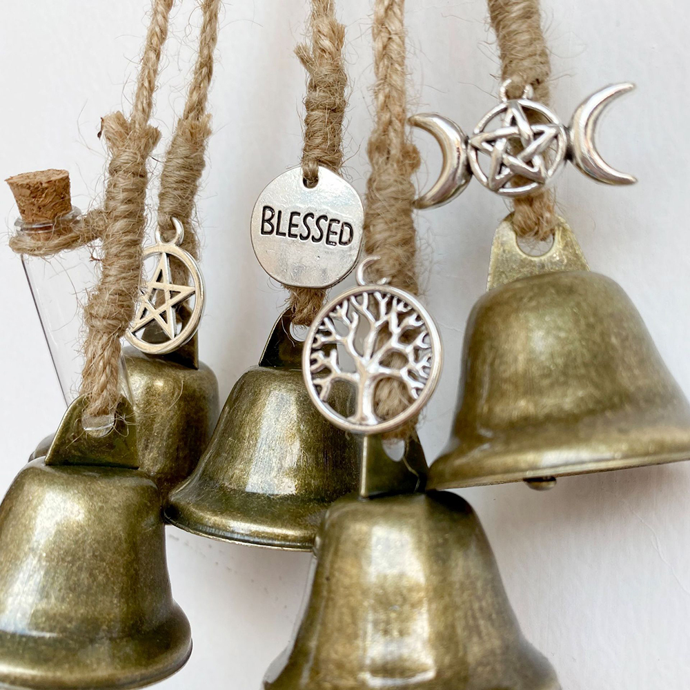 Witch Bells Wind Chimes Hemp Twine Wall Hanging Door Handle Blessing Wall  Decor