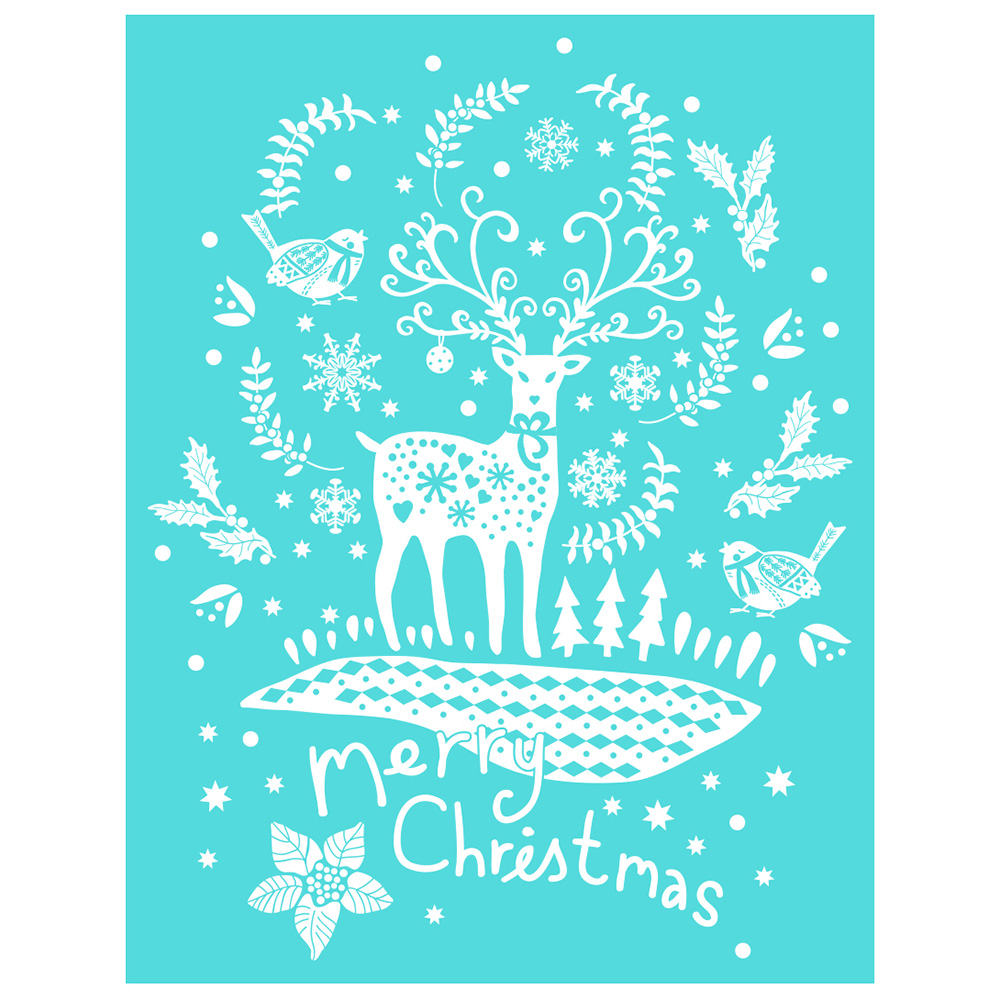 Christmas Silk Screen Printing Stencil Adhesive Mesh Transfer DIY Wood Fabric - Picture 20 of 34