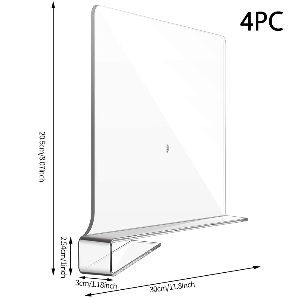  Cq acrylic 6PCS Shelf Dividers for Closets,Clear