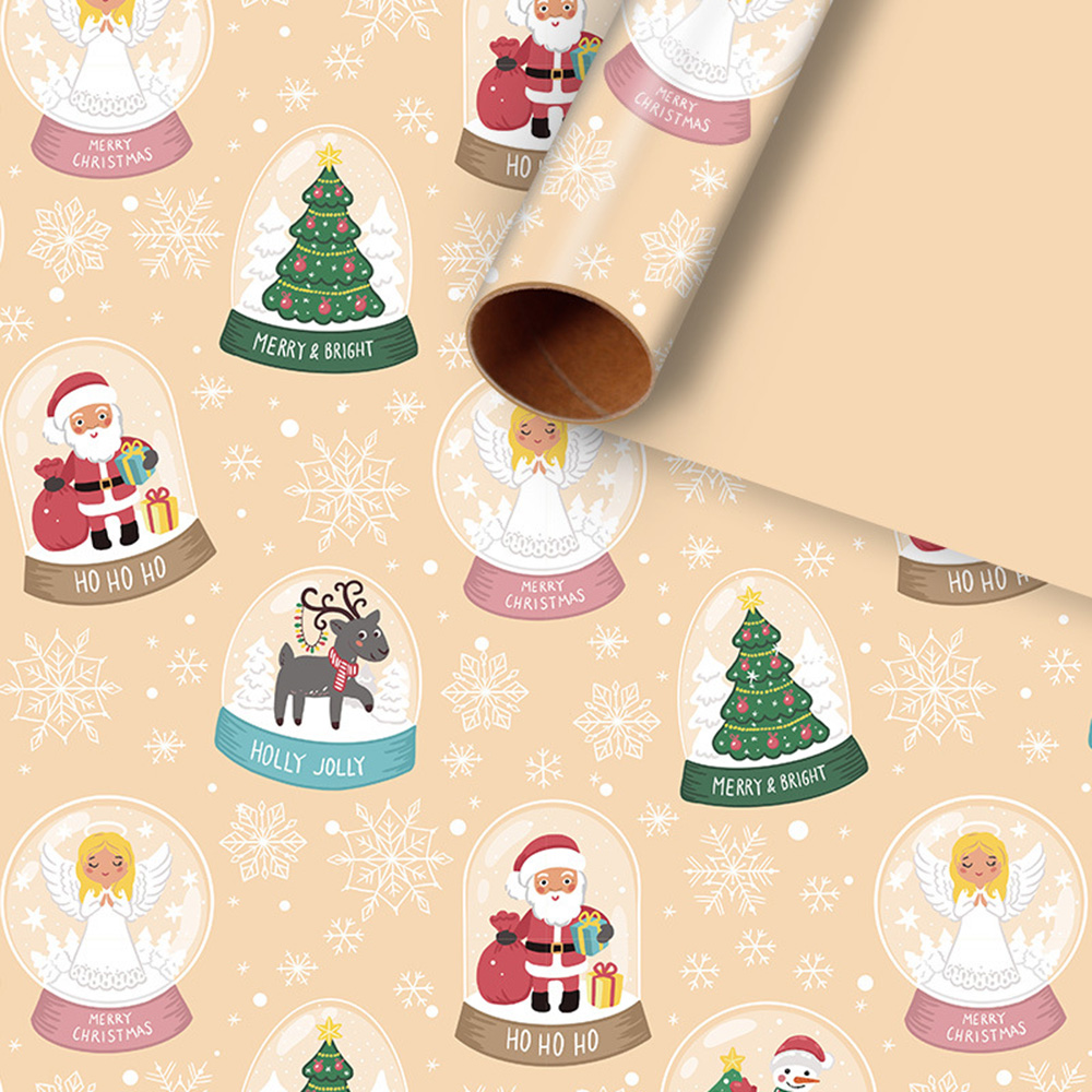 1 Roll Merry Christmas Gift Wrapping Kraft Paper Xmas Gifts Packing Decor Supply