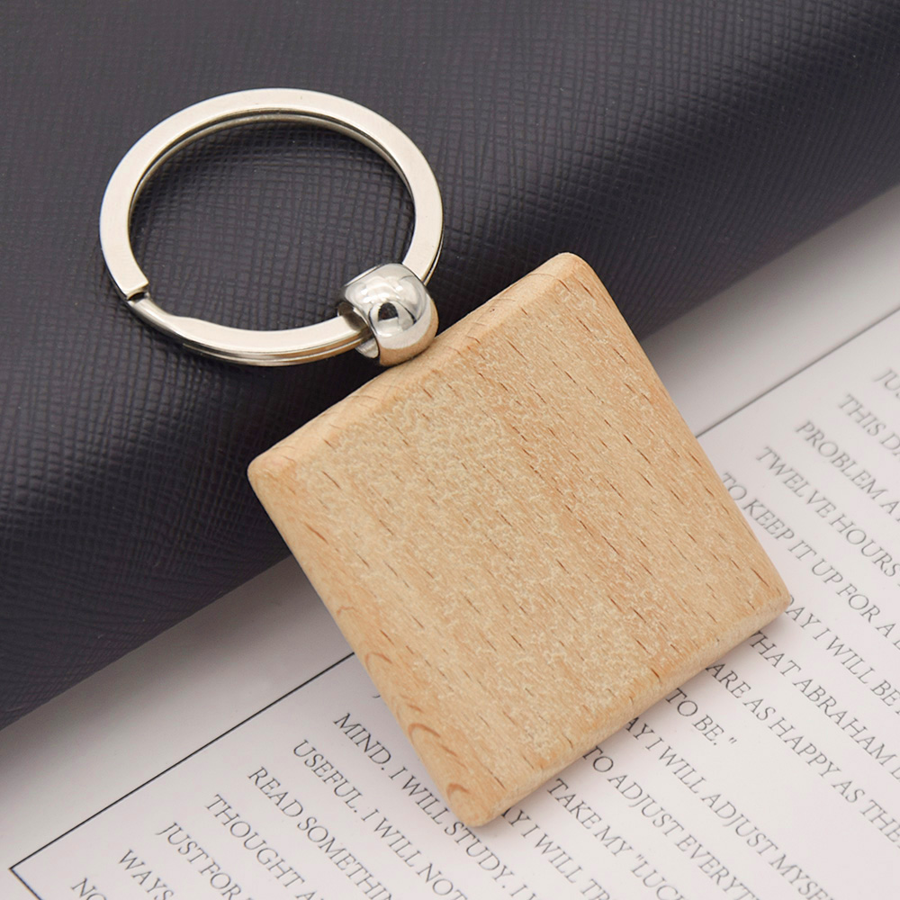 Wooden Keychain Accessories, Blank Round Wooden Keychain