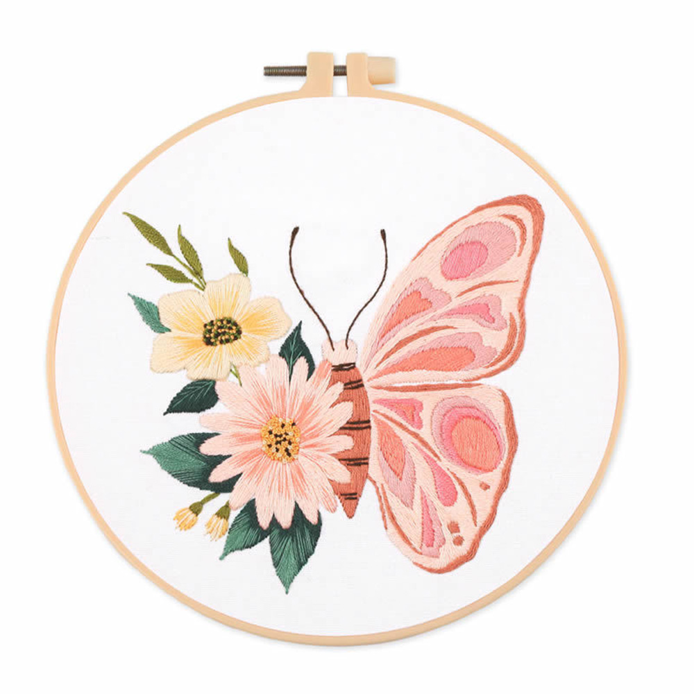 Butterfly Floral Embroidery Kit