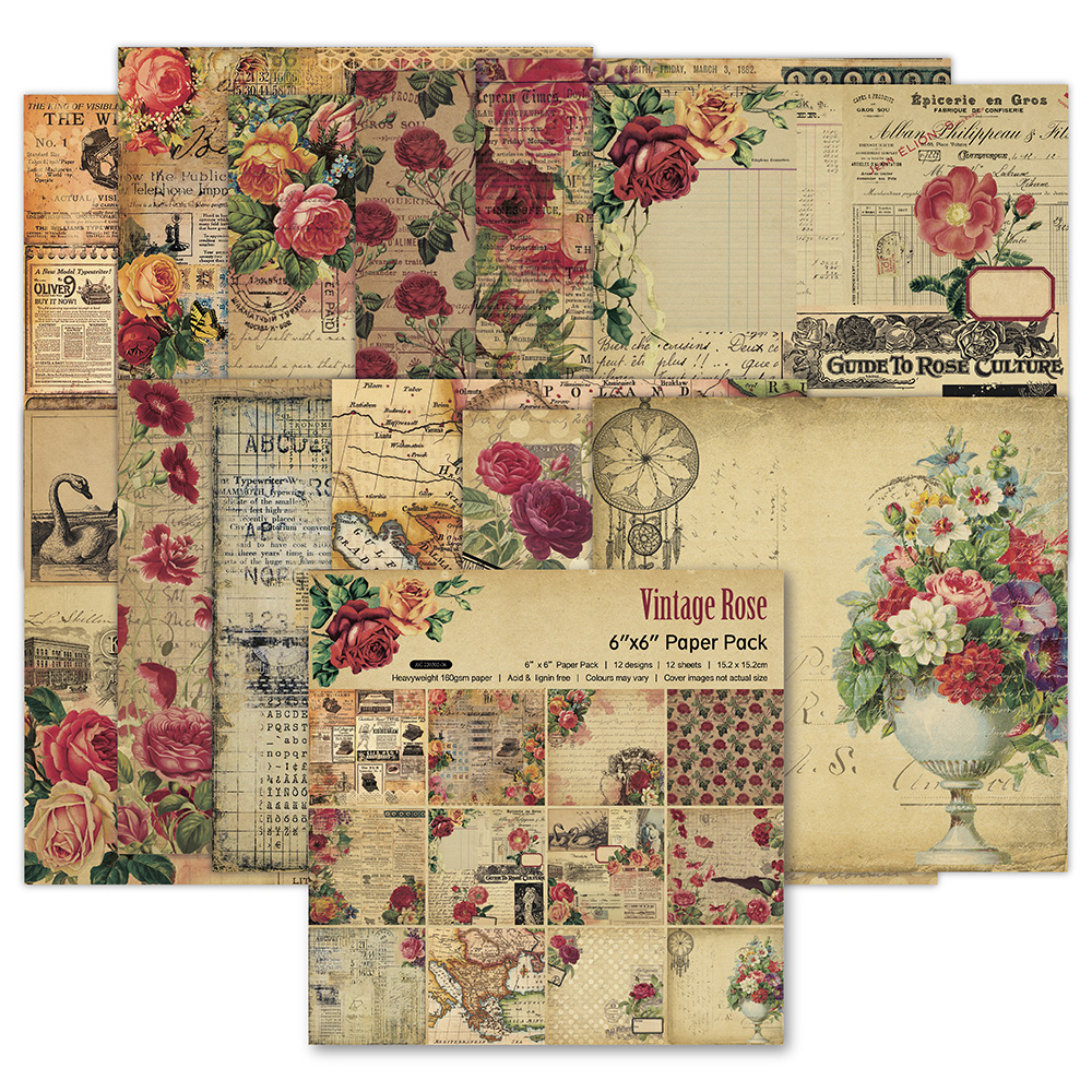 12 PCS Vintage Paper Pad Scrapbooking Diary Junk Journal Card Album DIY Supplies - Picture 18 of 18