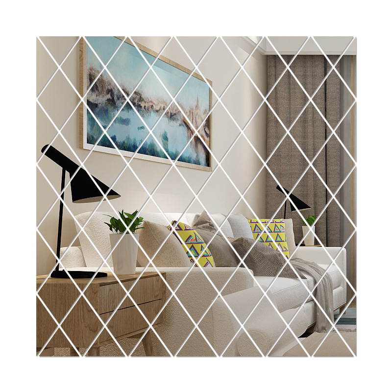 Diamond 3D Mirror Acrylic Long Strip Tree shape Wall Art Sticker Self-adhesive - Picture 13 of 22