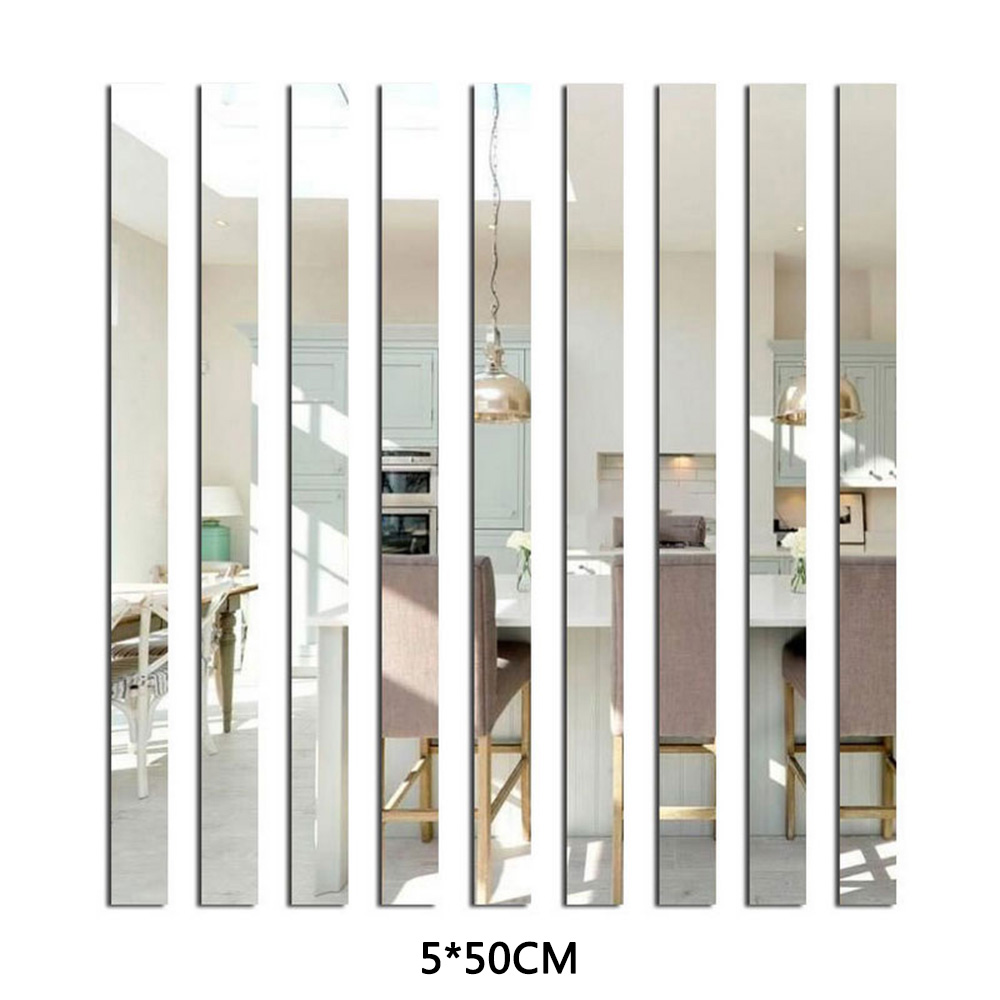 Diamond 3D Mirror Acrylic Long Strip Tree shape Wall Art Sticker Self-adhesive - Picture 17 of 22
