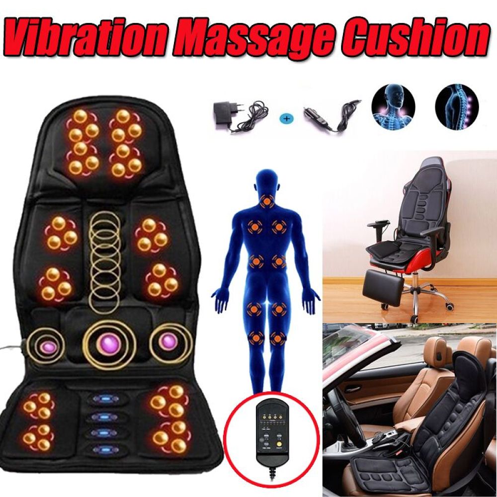 Car Seat Office Chair Back Neck Lumbar Massage Cushion Heated Mat Pad 3 Plugs Ebay