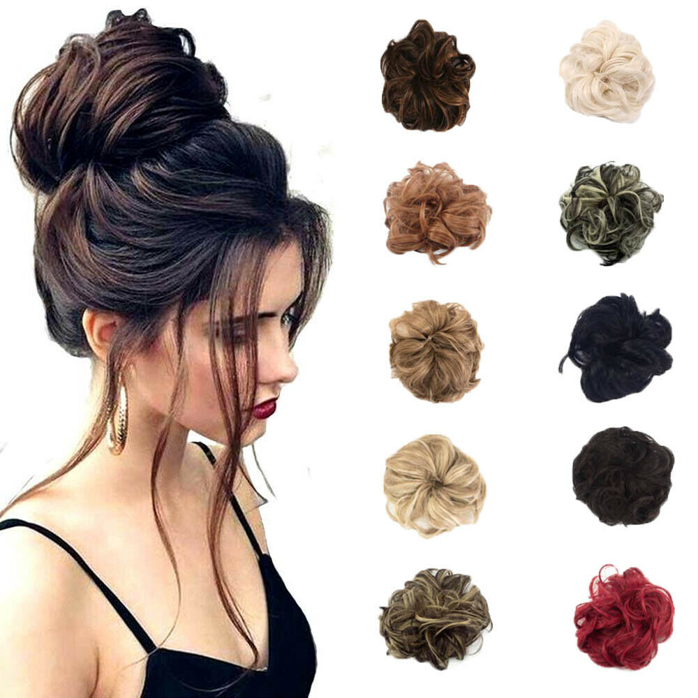 Women Large Thick Curly  Chignon  Messy Wavy  Bun  Updo Donut 