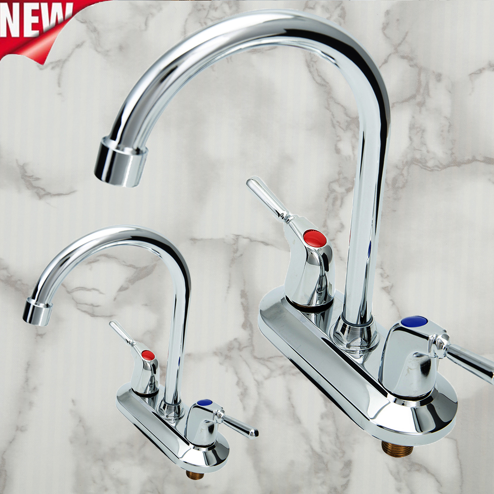 Double Handle Filter Spout Kitchen Sink Hot And Cold Mixer Tap