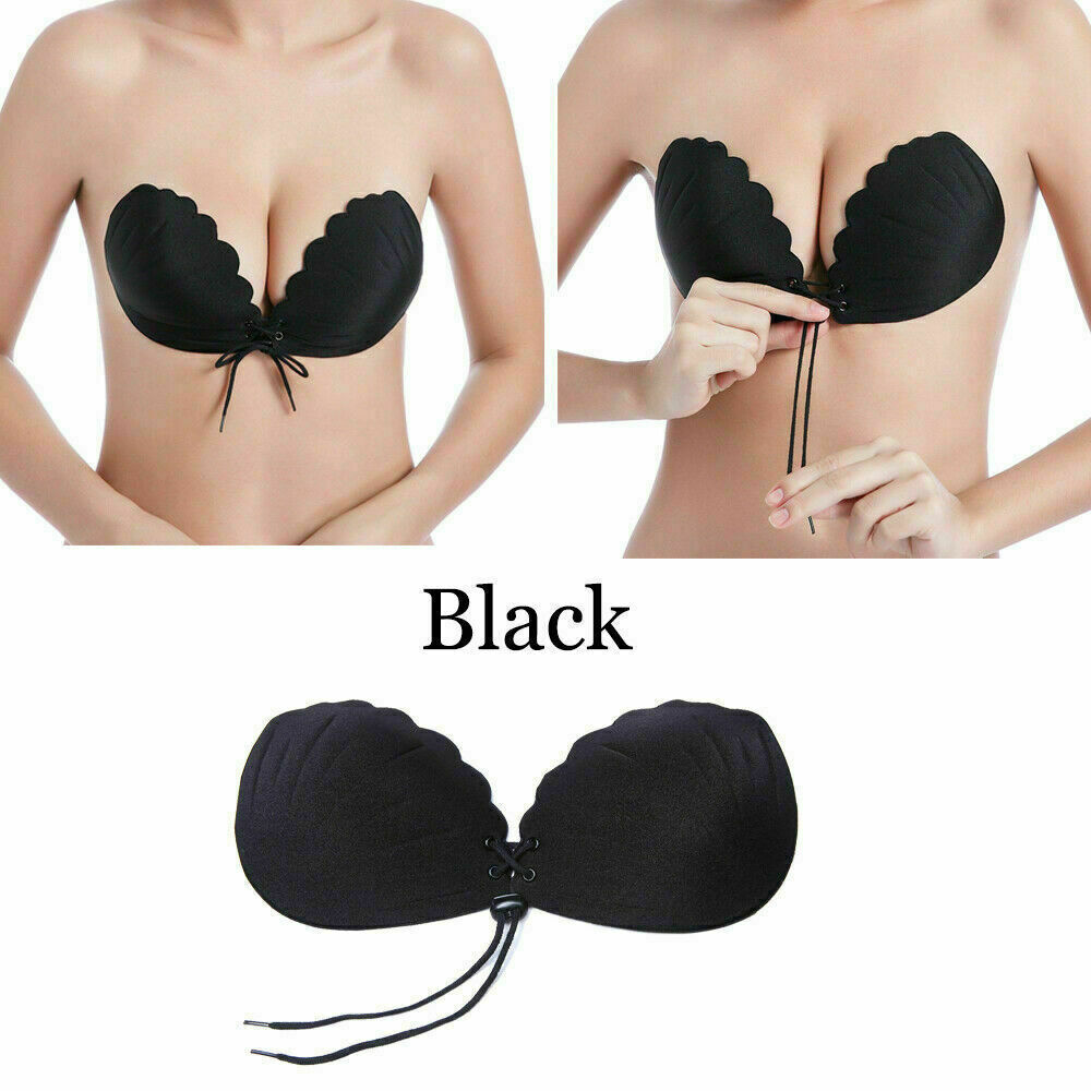 Silicone Adhesive Stick On Push Up Gel Strapless Women Invisible Backless  Bra 