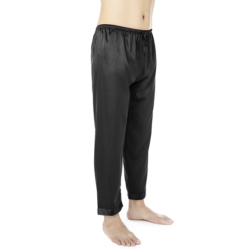 black satin pyjama bottoms