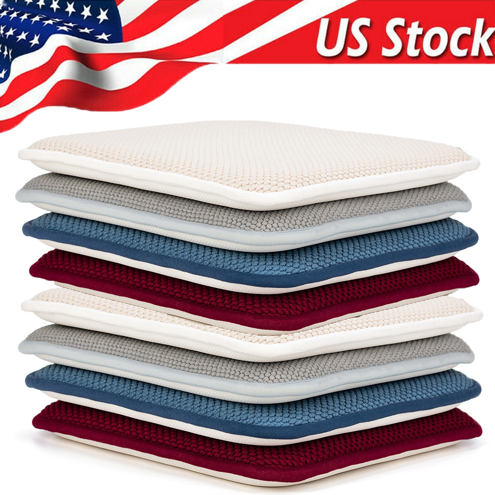 2PCS Office Chair Square Seat Pad Foam Indoor Dining Patio Cushion Tie On Garden
