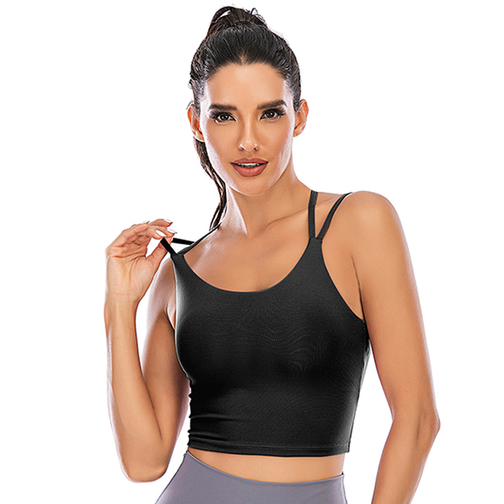 Womens Sports Bras Bralette Yoga Bra Crop Top Camisole Cross Back Workout Vest - Picture 13 of 20