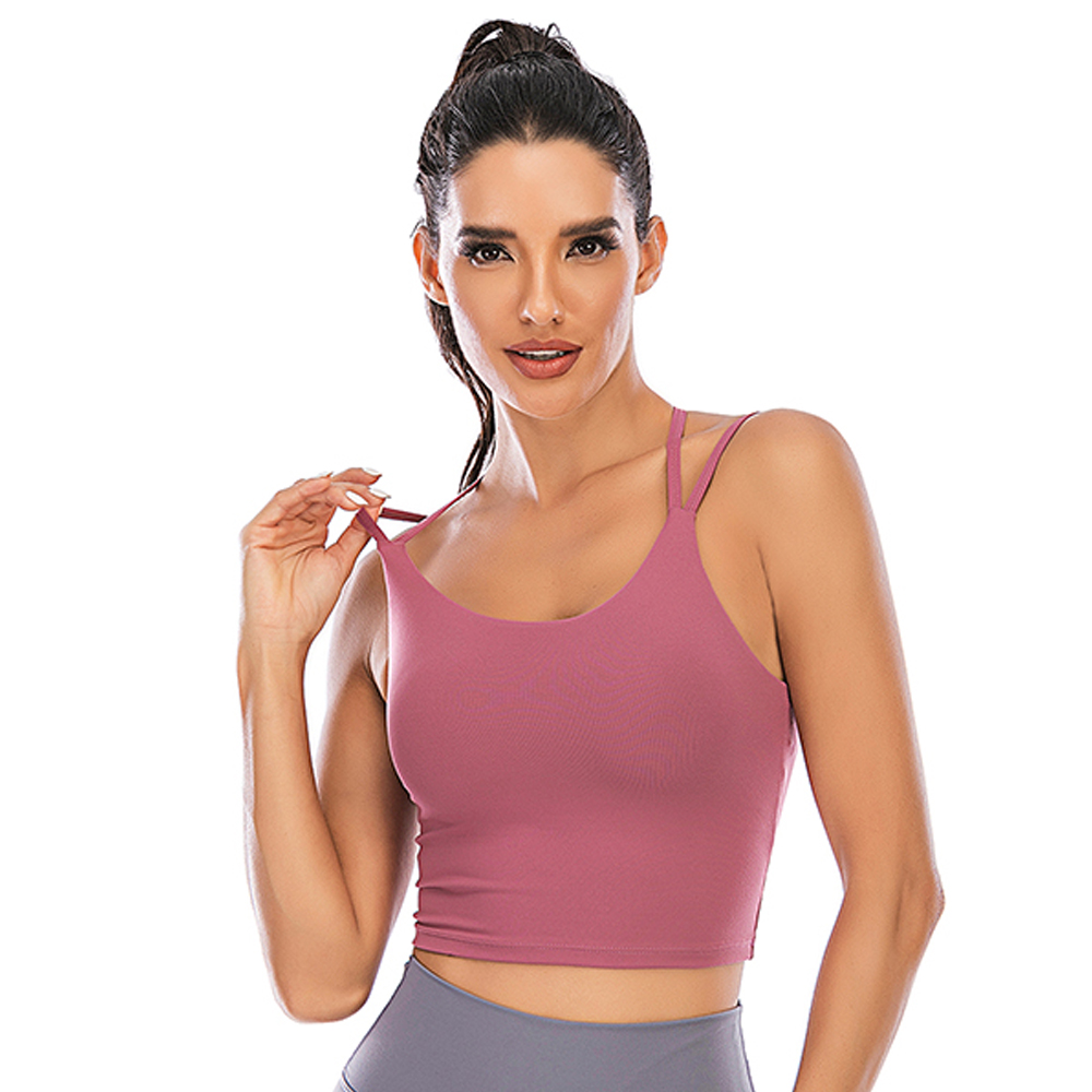 Womens Sports Bras Bralette Yoga Bra Crop Top Camisole Cross Back Workout Vest - Picture 17 of 20