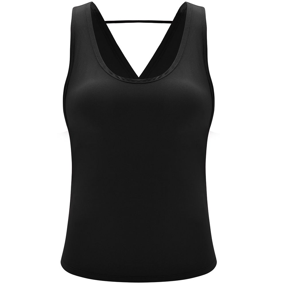 Womens Cross Back Tank Running Tops Stretch Long Workout Fitness Sport Yoga Vest - Picture 13 of 22