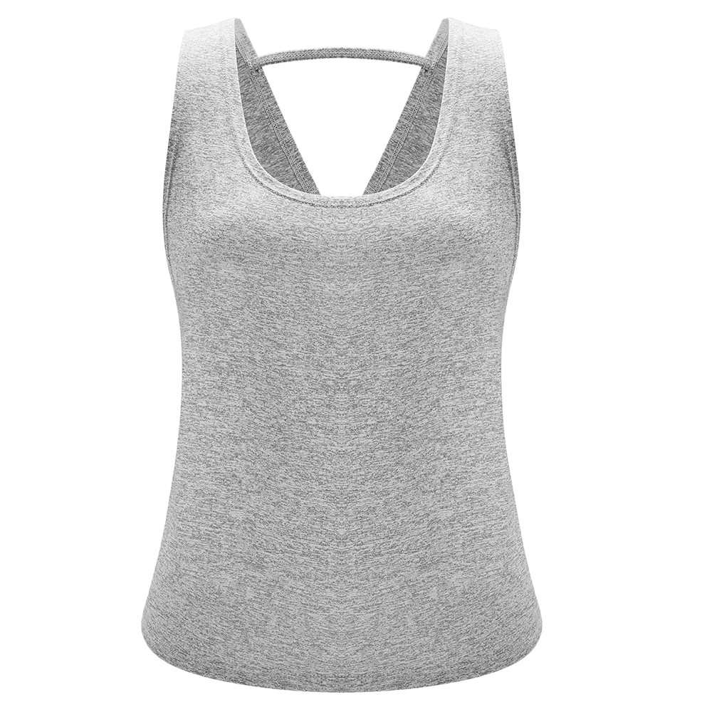 Womens Cross Back Tank Running Tops Stretch Long Workout Fitness Sport Yoga Vest - Picture 19 of 22