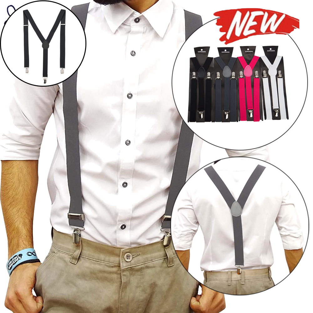 NEW Men Fashion Suspenders for Men Elastic Adjustable Straps