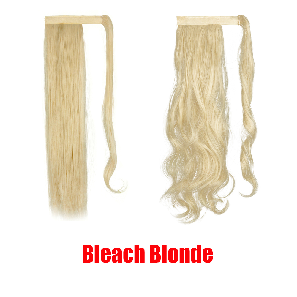 18-24" Thick Wavy Curly Straight Wrap Bandage Ponytail Extension Synthetic Hair - Picture 17 of 26