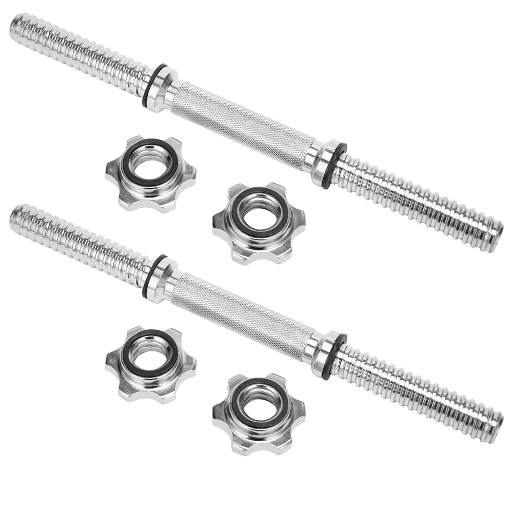 Details about   2pcs Dumbbell Handles Adjustable Barbell Bar with Star Collars 1" Standard Plate 